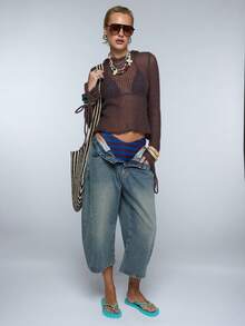 COUREZ 开襟针织连帽长袖上衣 / Y2K 夏季女装 春季女装 夏季服装 度假装 夏季上衣 度假装 女士沙滩装 沙滩装 沙滩罩衫 - 白色 - 查看 2