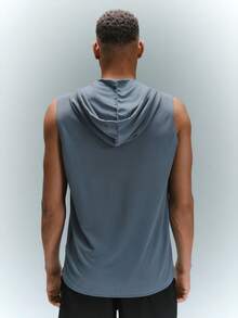 Driftmere 男士條紋束口帽子背心，適用於夏季 - 霧霾藍 - 查看 2