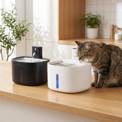 PETSIN 无线自动猫咪饮水器 - 88 盎司/2.6 升/0.69 加仑，配备自动感应水源的运动传感器，三种模式：感应模式、20 分钟定时模式、1 小时持续供水模式，静音水泵 - 由可充电电池供电，适用于宠物饮水器