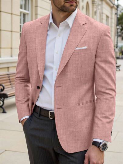 Manfinity Mode Blazer informal de un solo pecho para hombre de talla grande