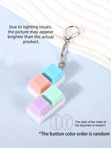MINKOJA 1个Joivida简约彩色键盘指尖玩具，4键立方体减压钥匙扣，可挂在车包上，帮助成人集中注意力放松，是送礼佳品。 - 彩色 - 查看 20