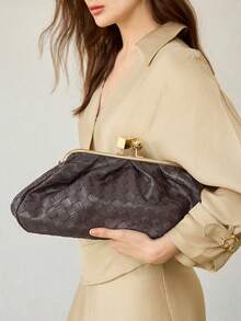 MOTF PREMIUM FASHION CLIP CLUTCH BAG, EXQUISITE PARTY PARTY AND DINNER BAG - coffee color - View 7