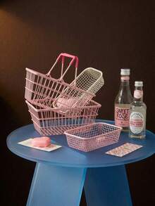 Joivida 1 Giỏ để bàn mini kiểu INS, Giỏ đựng đồ nghệ thuật bằng sắt màu Dopamine, Hộp đựng trang sức & Vật trang trí chụp ảnh - Nhiều màu - Xem 2