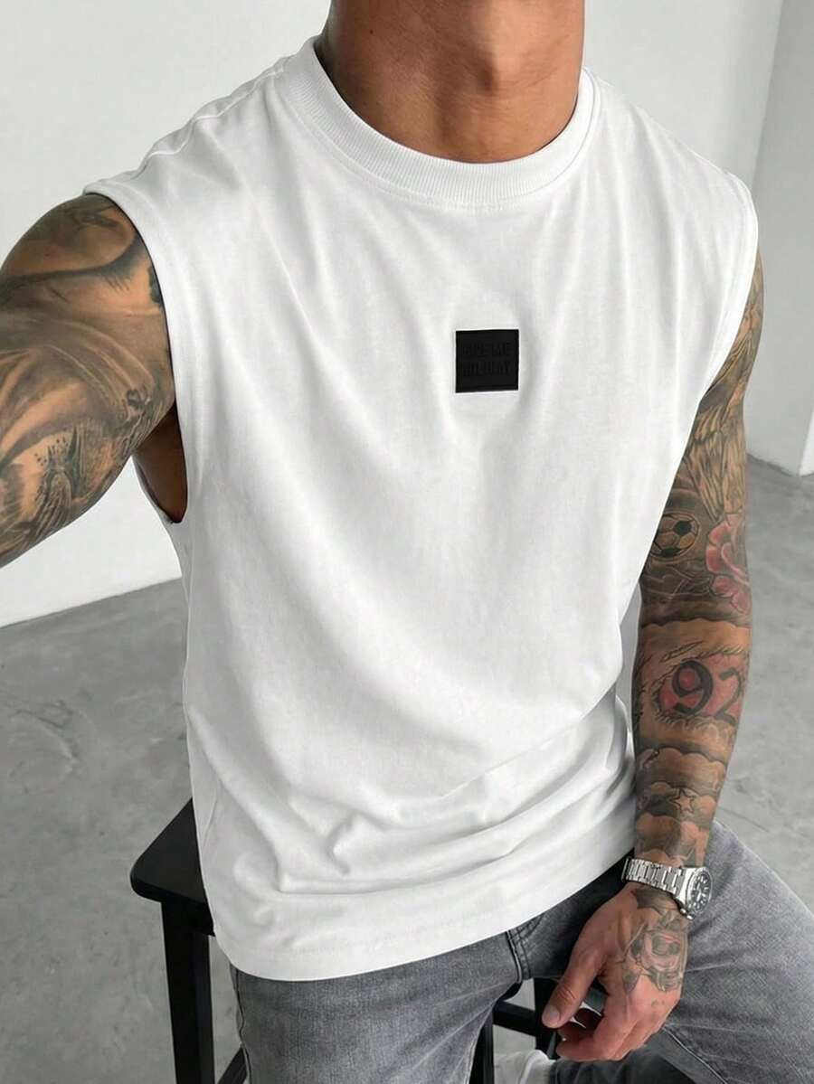 Manfinity Homme 男士舒适针织纯色圆领背心，适合休闲、办公、商务、日常约会、居家休闲、时尚派对、聚会等场合，可单穿或搭配休闲服饰，自用或送礼皆宜。 - 白色 - 查看 1
