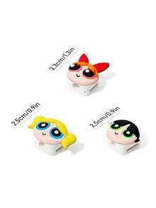 THE POWERPUFF GIRLS X SHEIN 3 Pcs Cute Magnetic Data Cable Storage, Data Cable Organizer, Storage Goodies - Multicolor - View 3