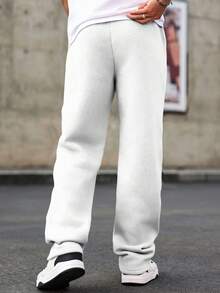 Manfinity CasualCool Men's Eagle Print Drawstring Waist Pocket Sweatpants - White - View 2