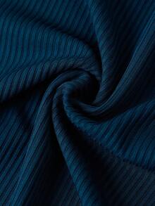 Ellevyn Low Neck Ruched Fitted Elegant Dress - Blue - View 5