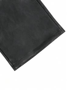 PAVTROS Men's Black PU Leather Pants, Loose Fit Fashion Versatile Trousers - Black - View 6