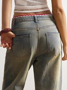 Bohemela Quần ống rộng dáng suông phong cách Boho mùa Đông/Xuân dành cho nữ, kiểu dáng vintage thường ngày, thời trang đường phố, phong cách nghỉ mát Boho, chất liệu móc len phối nhiều mảnh, kiểu miền Tây hoang dã, thích hợp cho các buổi hòa nhạc, tiệc tùng, đi biển, mặc hàng ngày, đi học, đi chơi, năm mới, Lễ tình nhân, kỳ nghỉ hè những năm 2000/Y2K, đi biển. - Màu xanh lam - Xem 7