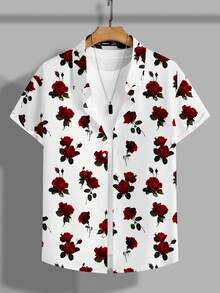 VIVINTIMO 男士度假风浪漫玫瑰花卉衬衫 - 彩色 - 查看 5