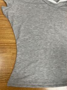 Glimmora 女士休闲撞色短袖二合一 Polo 衫，夏季 - 灰色 - 查看 4