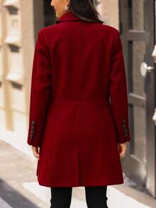 Gabardina cruzada con bolsillos inclinados - Burdeos - Ver 4