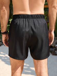 VENTUSAIL Pantalones cortos casuales y sueltos negros para hombre, primavera/verano - Negro - Ver 2