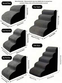Escaleras para mascotas, escalones de escalera para perros, escaleras para cama de perro grande/mediano/pequeño, escalera antideslizante, escaleras de escalada para cama de gato - Negro - Ver 6