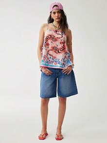 Soleia Women's Floral Tiger Print Casual Sexy Versatile Daily Wear Golf Camisole Top White Summer - Multicolor - View 5