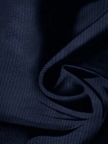 EMERY ROSE Casual Minimalist Navy Blue Polka Dot Plus Size Shirt, Suitable For Summer - Navy Blue - View 4