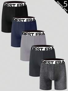 5条装男士字母印花平角内裤 - 彩色 - 查看 3