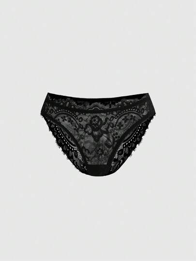 ROMWE Goth 1件哥特式蕾丝边女士丁字裤