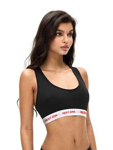 3pcs Women's Fashionable Letter Printed Bras Set - Multicolor - View 3