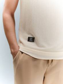 Driftmere 男士夏季字母拼貼細節V領背心 - 杏色 - 查看 7