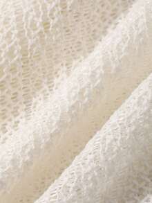 Livesso Đầm đi biển nữ cổ tròn tay dài ôm sát, hở lưng, chất liệu lưới, gợi cảm, thích hợp mặc thường ngày. - Màu be - Xem 9