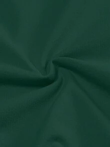 Manfinity Joysei 橄榄绿色品牌男士字母棕榈树印花圆领短袖休闲修身 T 恤 - 墨綠色 - 查看 4