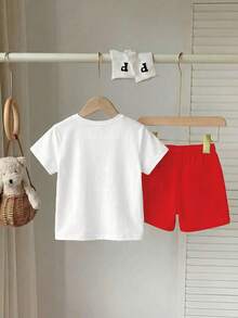 男童休闲圆领短袖套装，夏季 - 彩色 - 查看 2