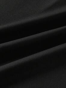 Driftmere 男士纯色休闲抽绳连帽高低下摆无袖背心，适合送给男朋友的礼物，外出 - 黑色 - 查看 6