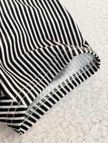 Newborn Baby Boy Casual Cute Cartoon Pattern Striped Bib Romper - Multicolor - View 4