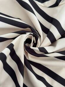 GlowEve CURVE Mono holgado sin mangas a rayas de talla grande, moda de verano - Caqui - Ver 3