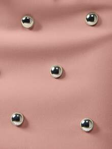 MISSGUIDED Studded Tailored Pink Mini Skirt For Party Club Wear - Baby Pink - View 6