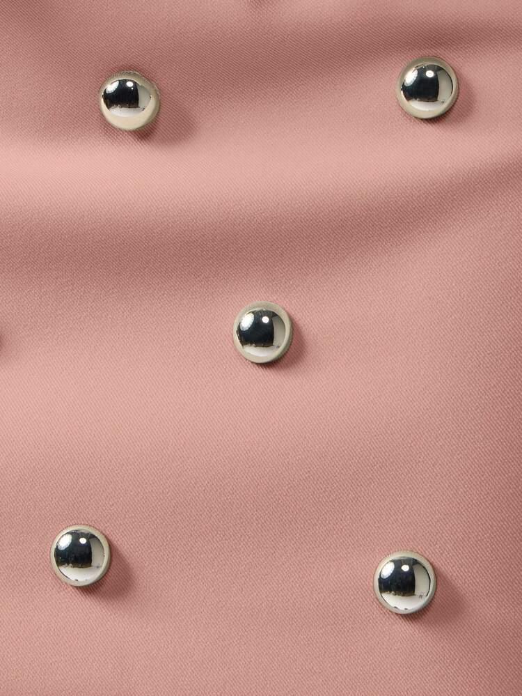 MISSGUIDED Różowa spódniczka mini z ćwiekami, idealna na imprezę lub do klubu