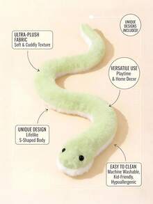 POKOJA LAND 1 件装 - 青色毛绒蛇玩偶，逼真柔软，适合恶作剧、恶搞等场合，是送给孩子、生日、万圣节、圣诞节、家居装饰的理想礼物，也适合春夏使用。 - 彩色 - 查看 2