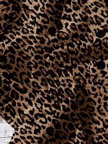 EMERY ROSE Camisa de mujer talla grande de estilo casual con estampado de leopardo y cuello abierto - Multicolor - Ver 3