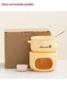 Ceramic Chocolate Melting Set, Ceramic Mini Fondue Set (Candles Not Included) – Mini Melting Cups For Melting Chocolate, Cheese Dips, And Heating Candies – Compact Dessert Party Set, Perfect For Date Nights, Weddings, Birthday Parties, And Valentine's Day Gifts – Easy To Clean - Multicolor - View 6