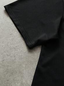 PAVTROS Men's Casual Letter Embroidery Round Neck Short Sleeve T-Shirt, Summer - Black - View 5