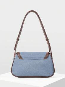 MOTF PREMIUM WOMEN'S SHOULDER BAG, FASHIONABLE COMMUTER SPLICING SHOULDER BAG - Blue - View 5