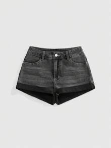 ROMWE Avant Women's Y2K Chic Star Denim Shorts - Grey - View 2