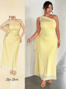 Firerie Đầm maxi ôm sát cơ thể kiểu dáng thanh lịch, lãng mạn, gợi cảm dành cho nữ cỡ lớn, thích hợp cho các bữa tiệc, kỳ nghỉ biển, đi học, hẹn hò lãng mạn, mùa cưới, sinh nhật, lễ Phục sinh, mùa xuân/hè. - Màu vàng - Xem 2