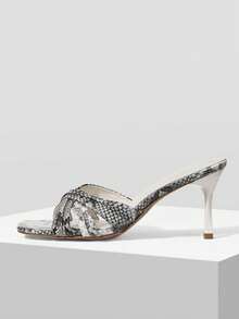 Mnmlis Women Heeled Sandals - Black and White - View 2