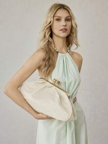 MOTF PREMIUM Túi xách cầm tay thời trang, túi dự tiệc và ăn tối tinh tế. - Màu be - Xem 6