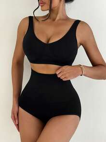 Sirith Women's 1pc Seamless Shapewear Bottom, Panty - Black - View 5