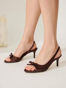 CUCCOO CHICEST Giày sandal cao gót thời trang dành cho nữ, thích hợp mang hàng ngày. - Cà phê nâu - Xem 8