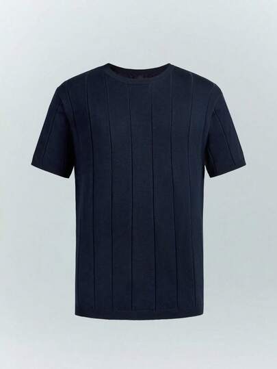 Driftmere 男士夏季圆领罗纹针织短袖T恤