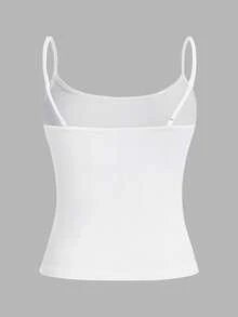 SHEIN EZwear 3pcs/Set Women's Spaghetti Strap Cropped Tight Camisole, Suitable For Summer, Pink, Yellow, White Undershirts For Women Camisole Tops For Women 3 Pack Tops Pastel Tops Cami Tops,Summer Top - Multicolor - View 9