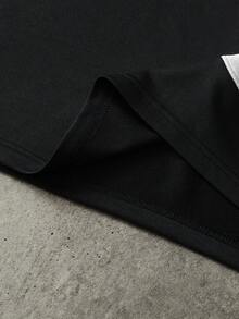 PAVTROS Men's Casual Letter Embroidery Round Neck Short Sleeve T-Shirt, Summer - Black - View 6