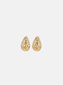 Lumivelle 6/18pcs Fashionable New Starfish, Seashell, Smooth Water Drop & Dimpled C-Shape Gold Earrings & Studs Set, Suitable For Summer Travel & Vacation - Gold - View 6