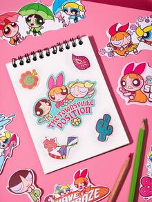THE POWERPUFF GIRLS X SHEIN Cartoon Stickers, Suitable For Water Bottles, Mobile Phones, Protective Covers, Laptops, Skateboards, Etc, Gift - Multicolor - View 2