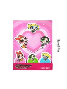 THE POWERPUFF GIRLS X SHEIN 记事本套装，可爱记事本，书写备忘录页标记，猫咪儿童办公学习用品创意礼物 - 粉色 - 查看 3