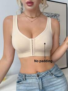 Sujetador inalámbrico con cierre delantero para mujeres - Albaricoque - Ver 4